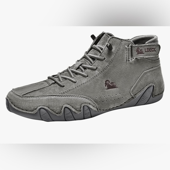 Nwnt! Italian Suede Boots Handmade w/Closure High Top-Men's Casual Shoes. - Picture 1 of 11